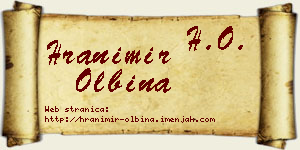 Hranimir Olbina vizit kartica